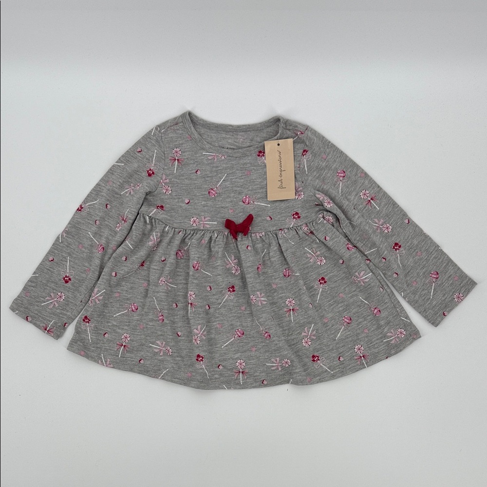 First Impressions Peppermint Lollipop Holiday Long Sleeve Tee Christmas 2T NWT